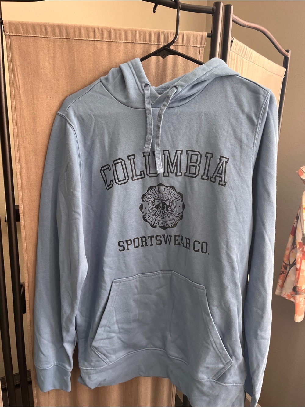 Columbia Light Blue Pullover Hoodie with Logo